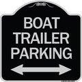 Signmission Boat Trailer Parking W/ Bidirectional Arrow Heavy-Gauge Aluminum Sign, 18" x 18", BS-1818-24296 A-DES-BS-1818-24296
